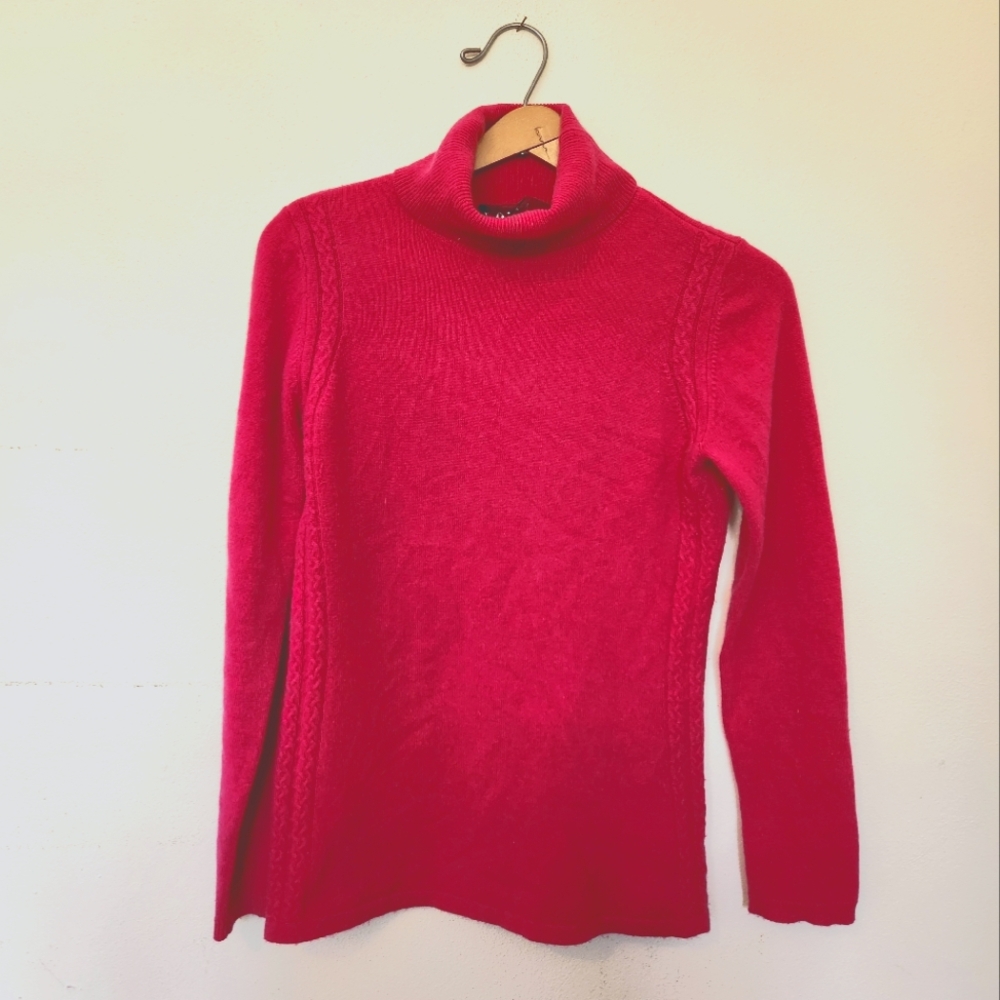 Bright Pink 100% Cashmere Sweater Small